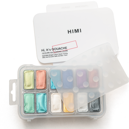 HIMI Twin Cup Jelly Gouache Paint Set 12 x 12ml - 8 Chameleon + 4 Metallic
