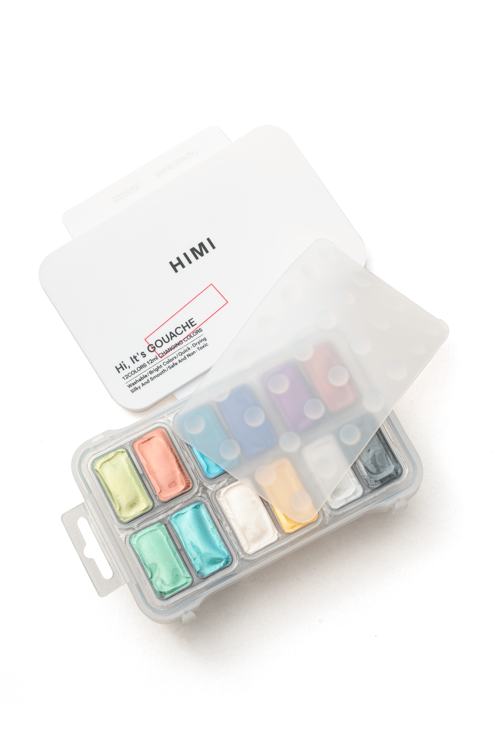 HIMI Twin Cup Jelly Gouache Paint Set 12 x 12ml - 8 Chameleon + 4 Metallic