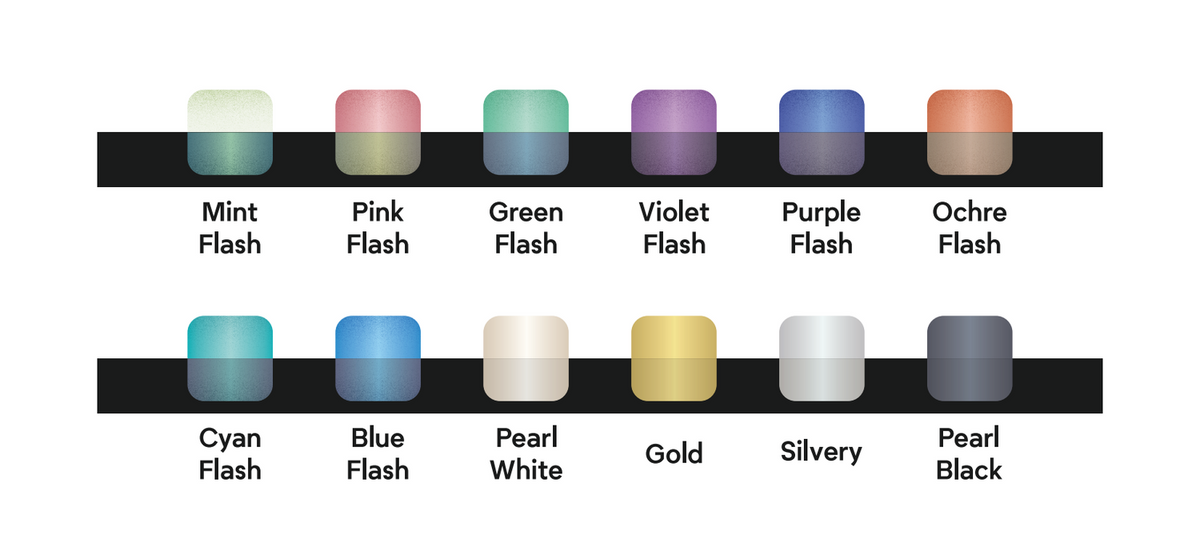 HIMI Twin Cup Jelly Gouache Paint Set 12 x 12ml - 8 Chameleon + 4 Metallic
