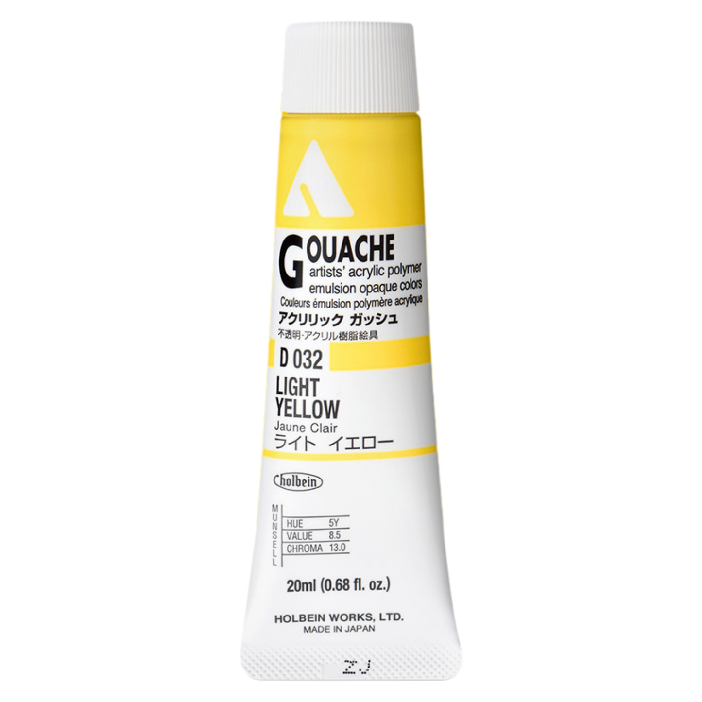 Holbein Acrylic Gouache 20ml Series A 32 Light Yellow