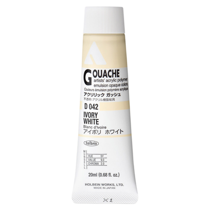 Holbein Acrylic Gouache 20ml Series A 42 Ivory White