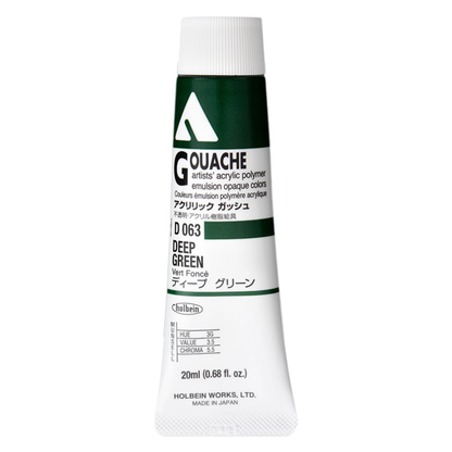 Holbein Acrylic Gouache 20ml Series A 63 Deep Green