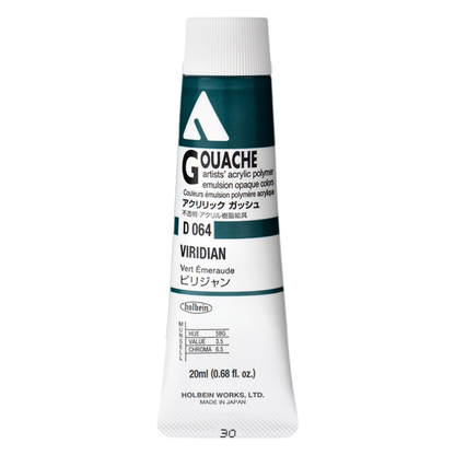 Holbein Acrylic Gouache 20ml Series A 64 Viridian