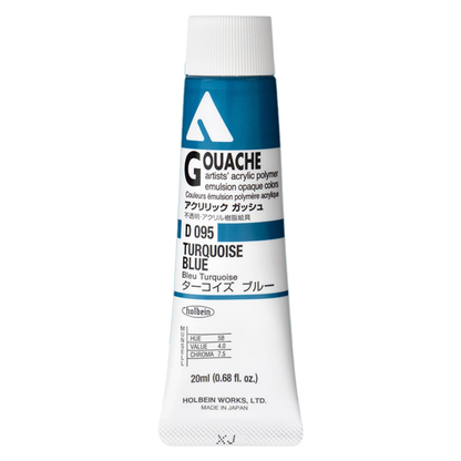Holbein Acrylic Gouache 20ml Series A 95 Turquoise Blue