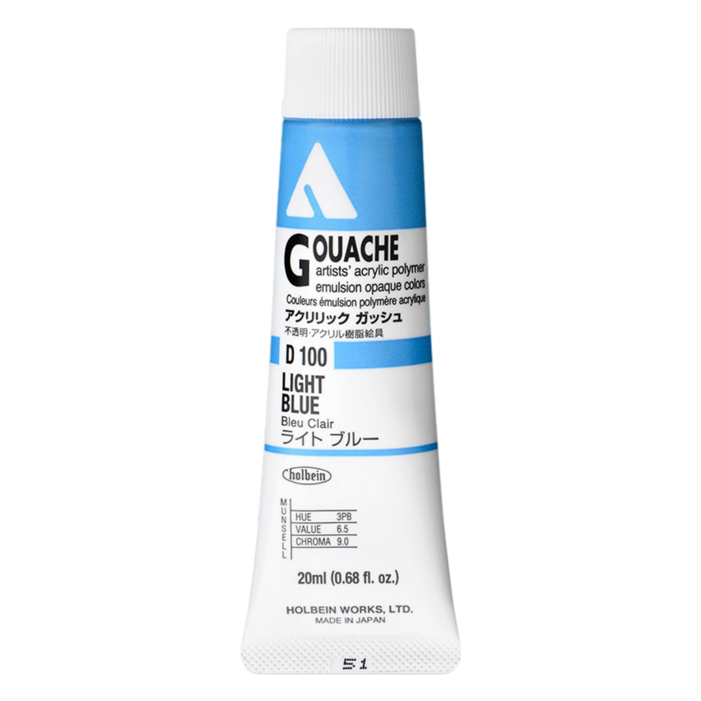 Holbein Acrylic Gouache 20ml Series A 100 Light Blue