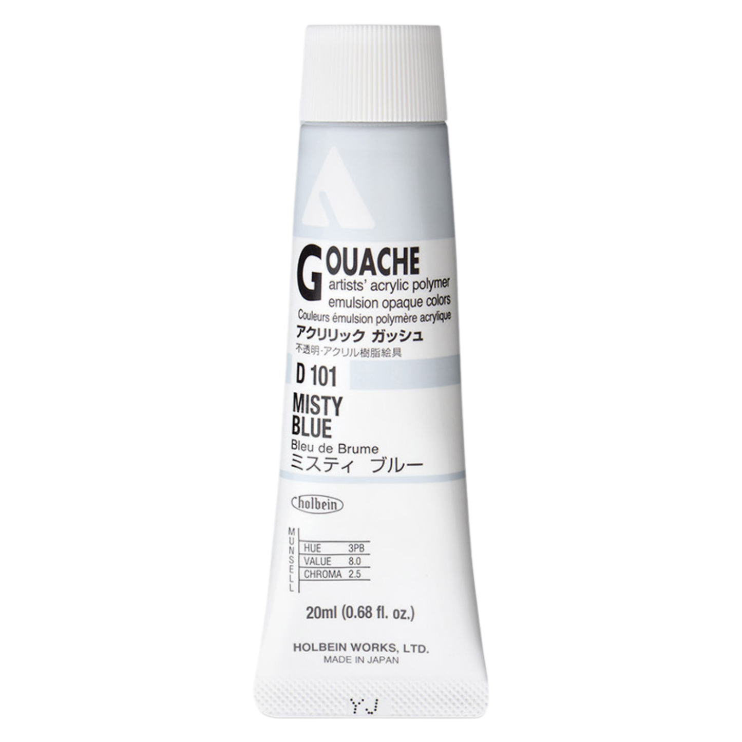 Holbein Acrylic Gouache 20ml Series A 101 Misty Blue