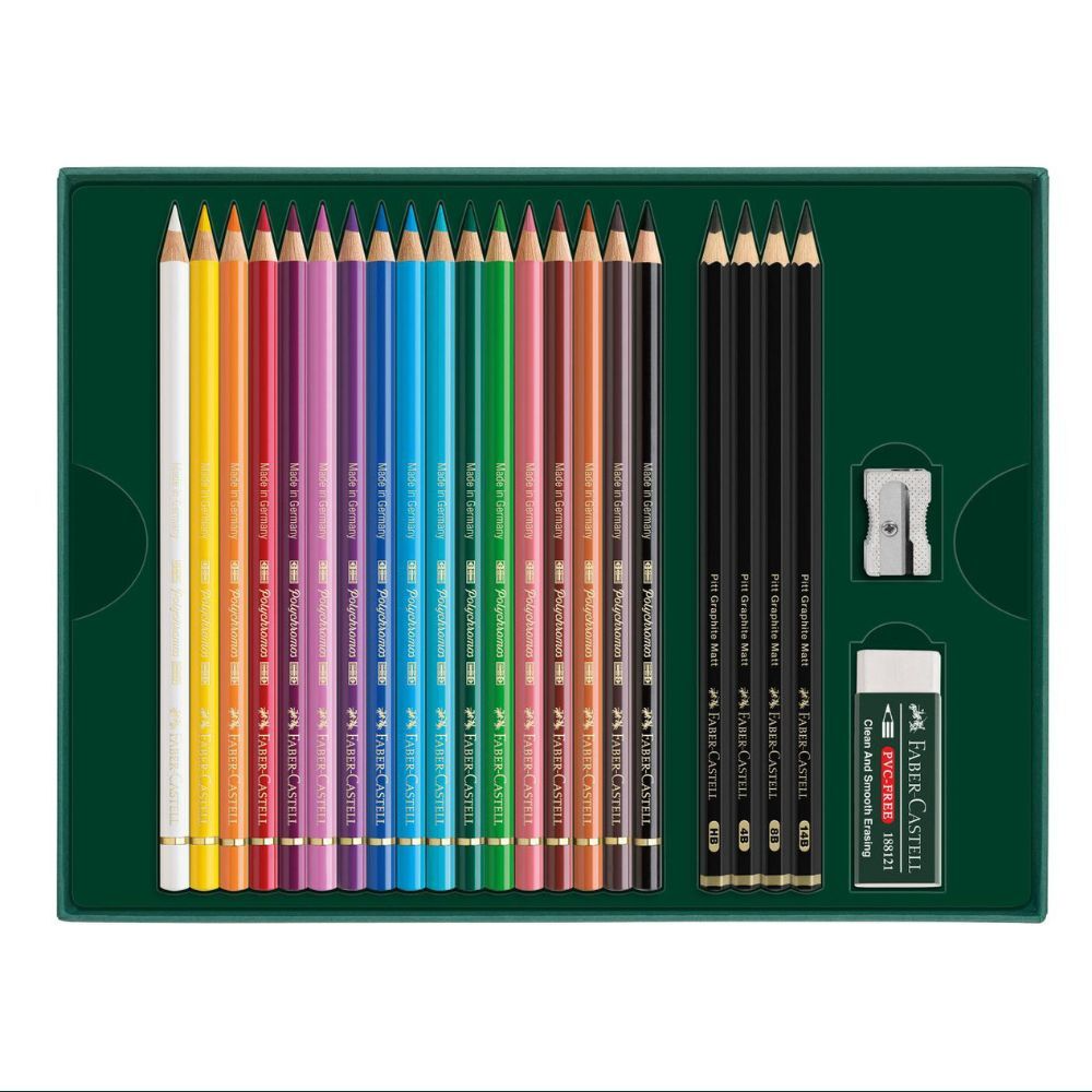 Faber-Castell Polychromos + Pitt Graphite Matt Gift Set of 23