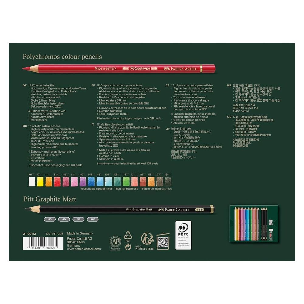 Faber-Castell Polychromos + Pitt Graphite Matt Gift Set of 23