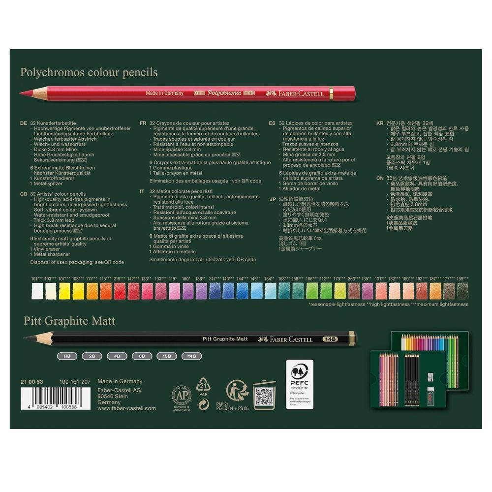 Faber-Castell Polychromos + Pitt Graphite Matt Gift Set of 40