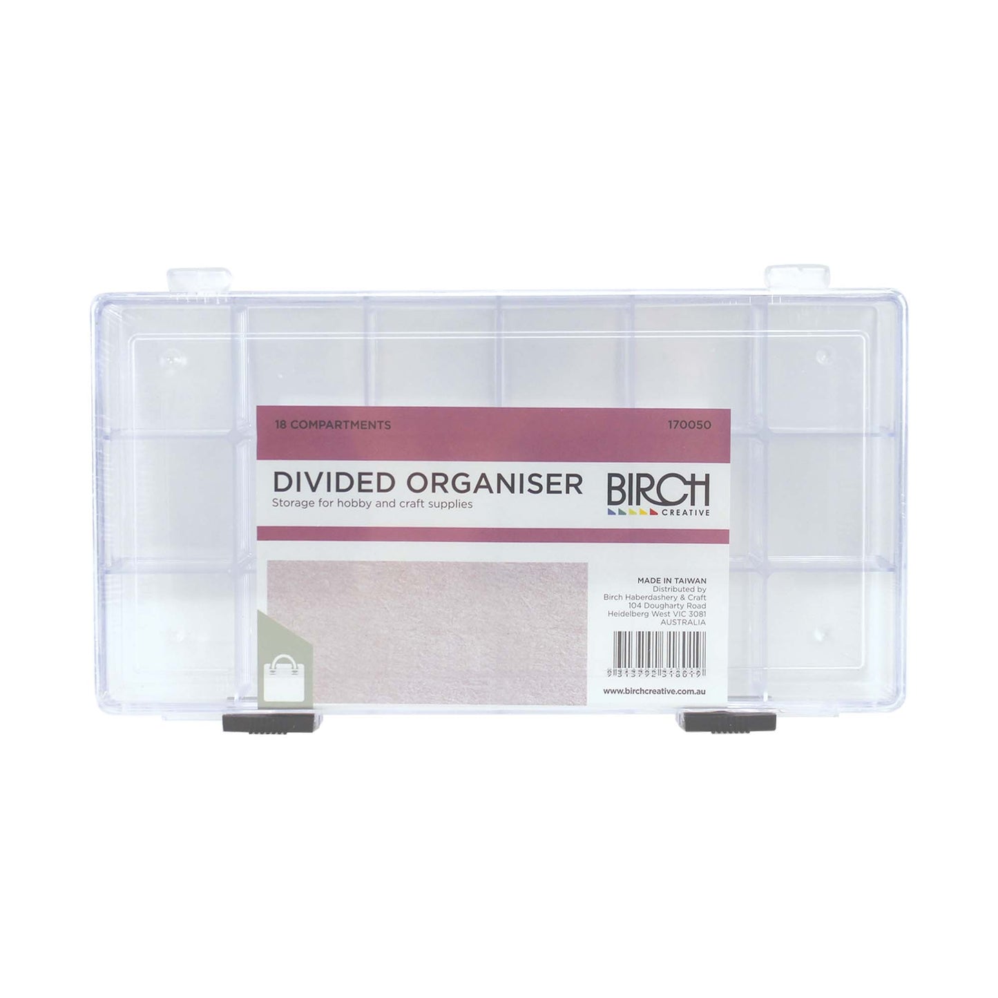 Birch Divided Craft Organiser Rectangle 18 Compartments