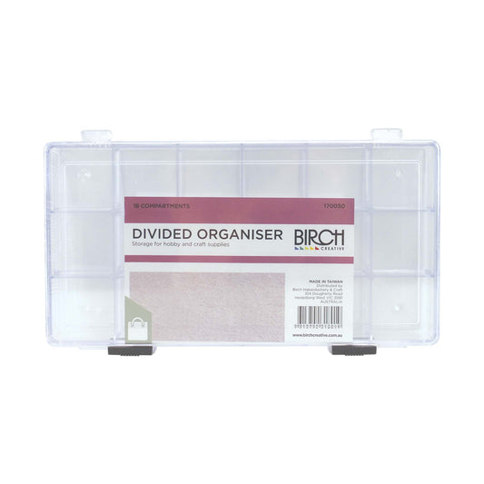 Birch Divided Craft Organiser Rectangle 18 Compartments