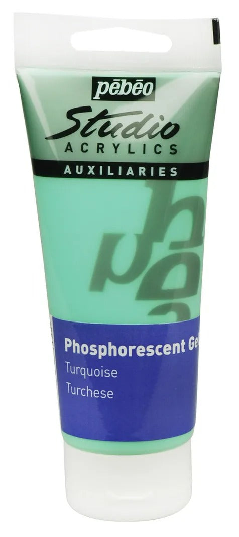 Pebeo Studio Acrylic Phosphorescent Gel 100ml Turquoise