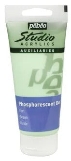 Pebeo Studio Acrylic Phosphorescent Gel 100ml GREEN