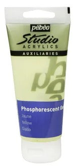 Pebeo Studio Acrylic Phosphorescent Gel 100ml Yellow