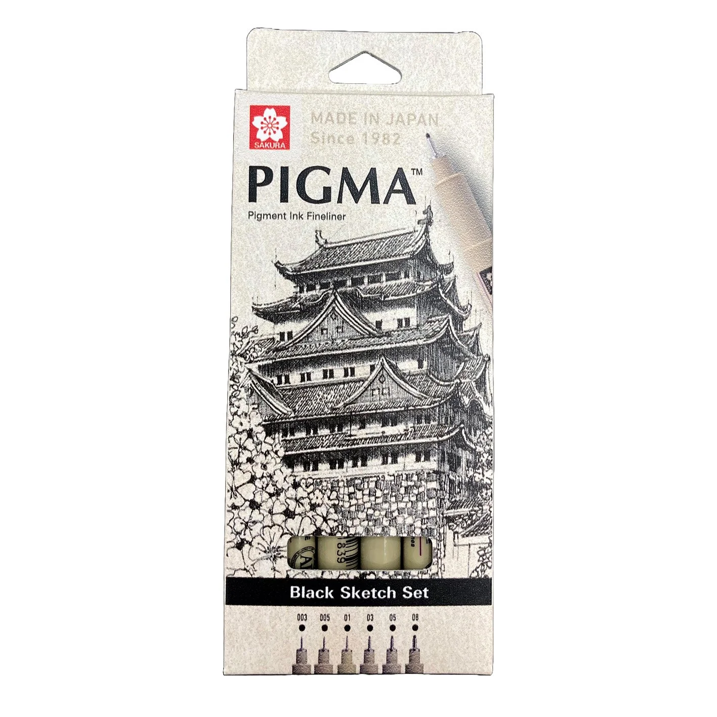 Sakura Pigma Micron Pen 6pc Black image 1