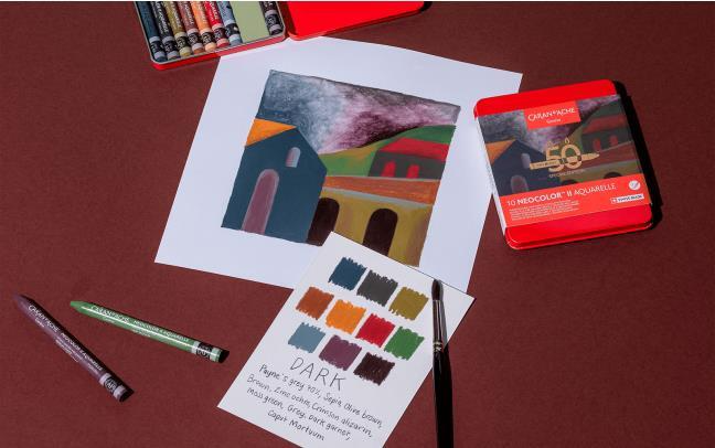 Caran DAche Neocolor II Special Edition of 10 - DARK image 2