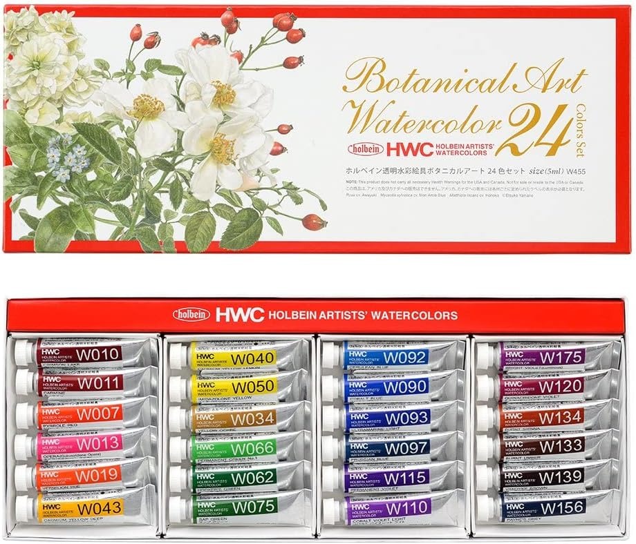 Holbein Watercolour Botanical Set 24 x 5ml