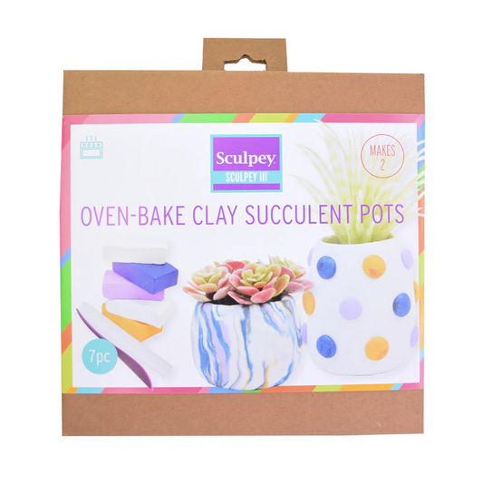 SCULPEY III Oven-Bake Clay Succulent Pots Kit 7pc Default Title