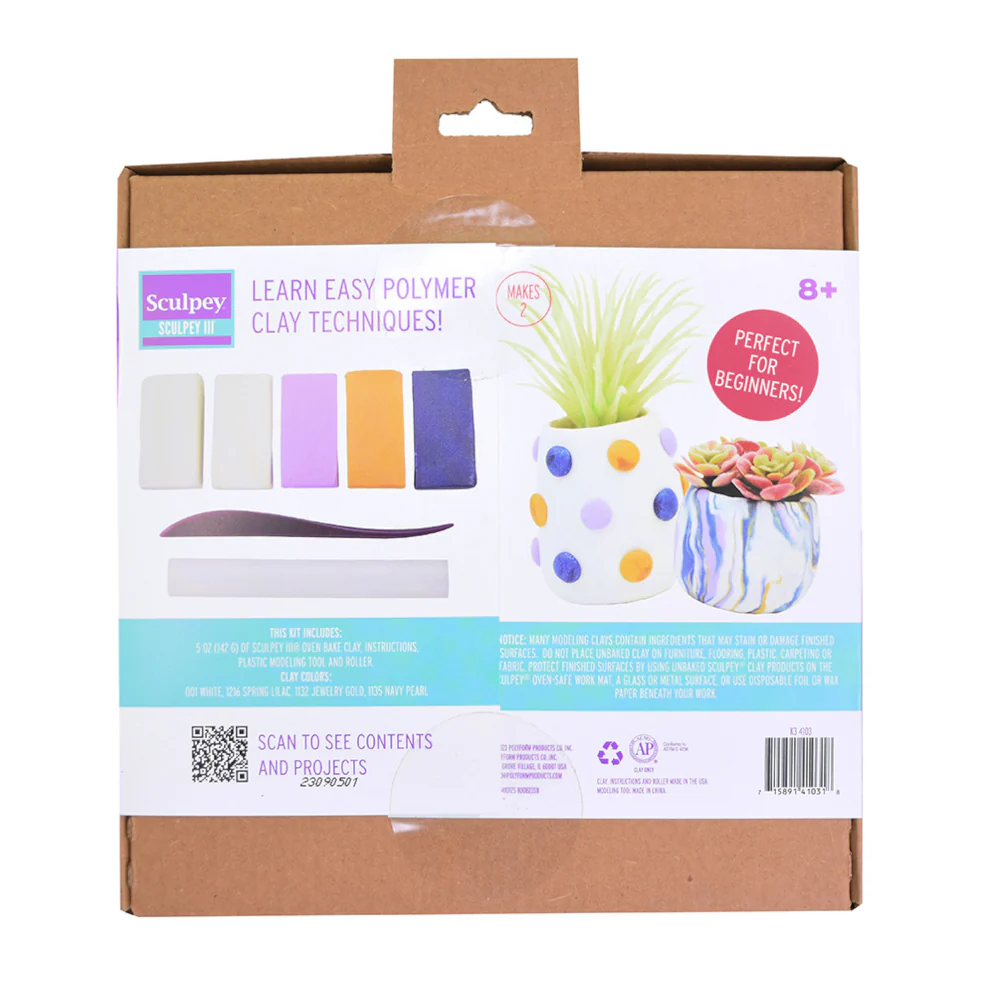 SCULPEY III Oven-Bake Clay Succulent Pots Kit 7pc image 4