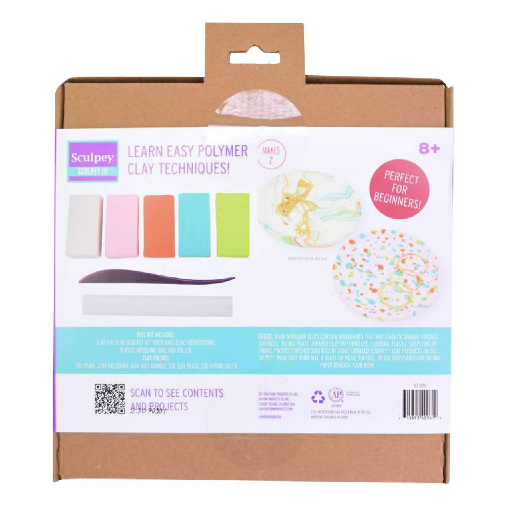 SCULPEY III Oven-Bake Clay Trinket Dishes Kit 7pc image 4