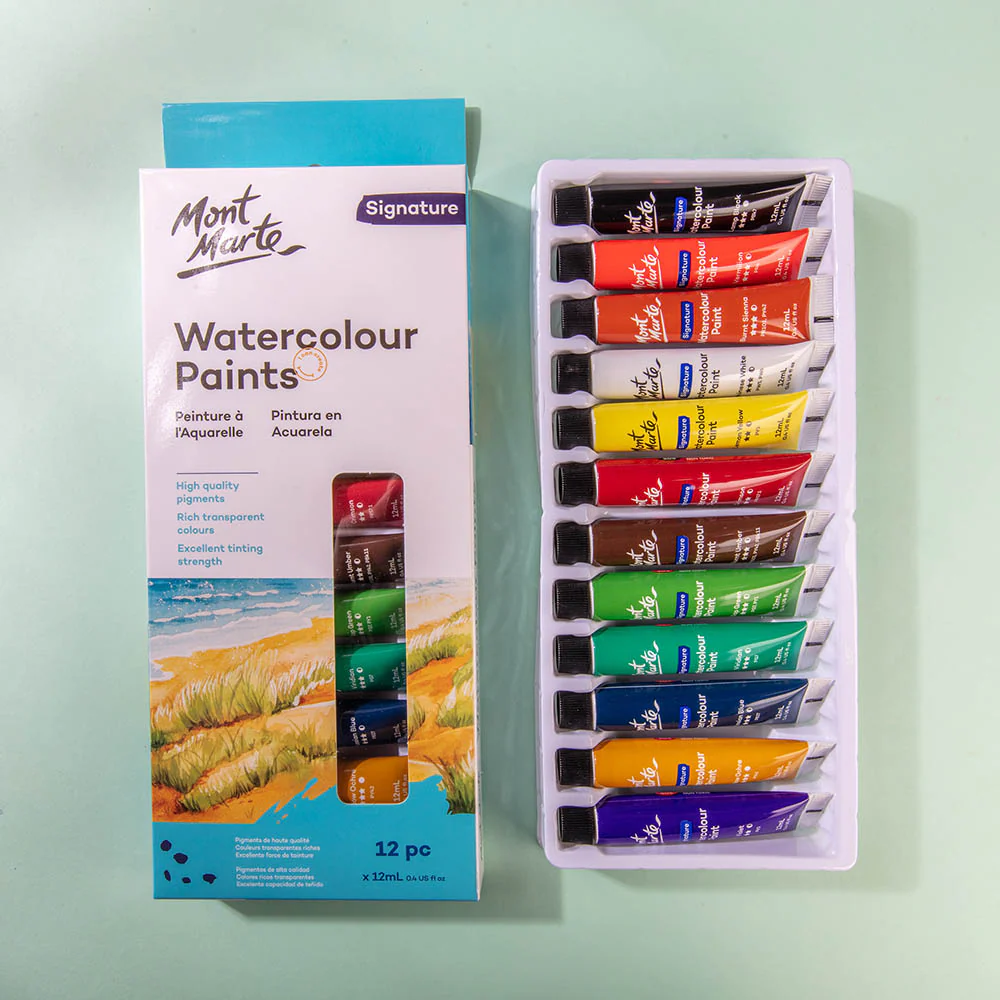 Mont Marte Watercolour Paint Set 12pc x 12ml