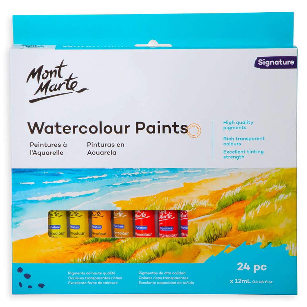Mont Marte Watercolour Paint Set 24pc x 12ml Default Title