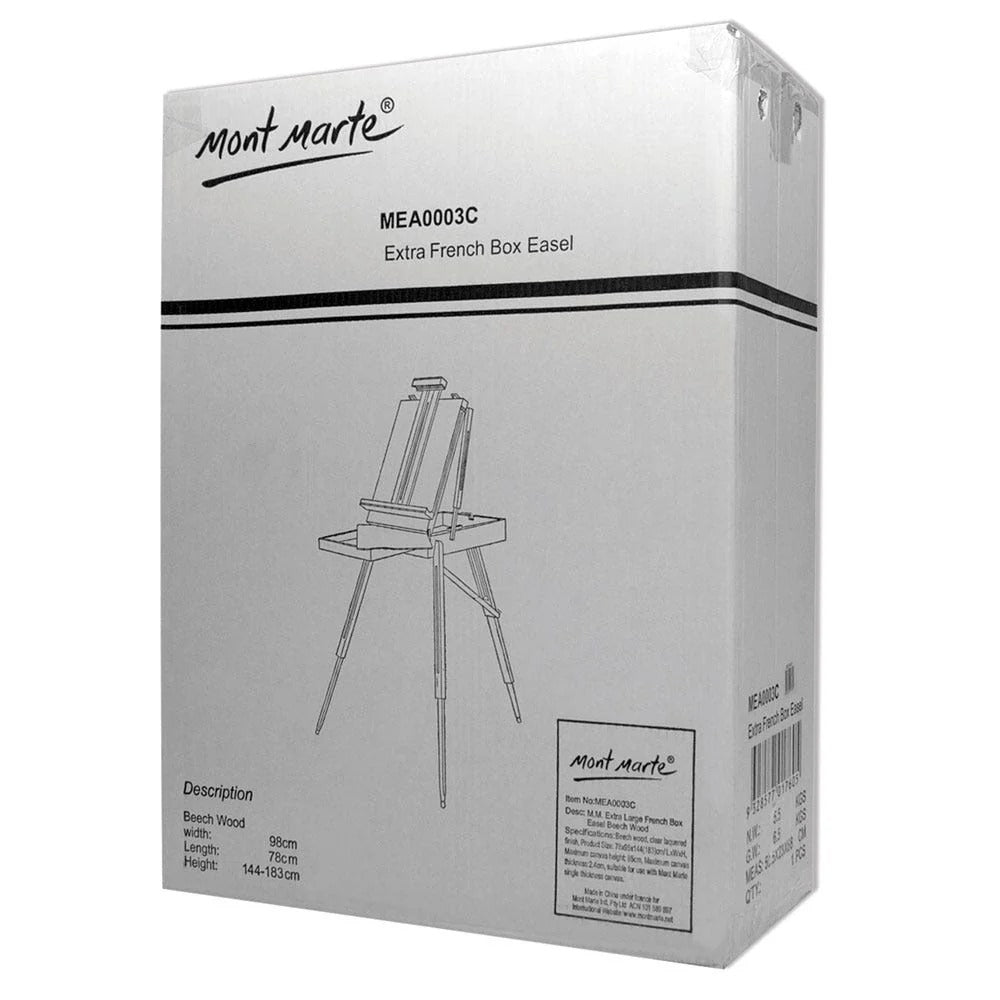 Mont Marte French Box Easel Extra Large Beech