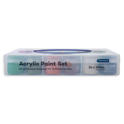 Mont Marte Acrylic Colour Paint Set 24pc x 20ml - Clear Case