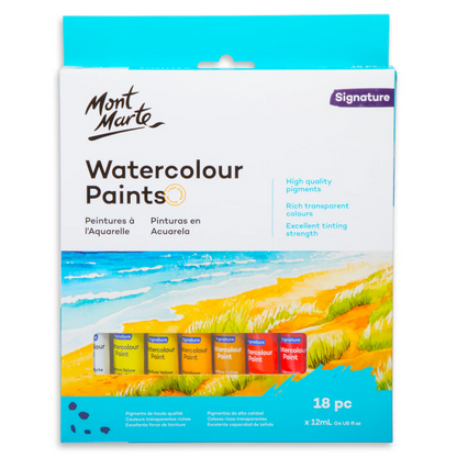 Mont Marte Watercolour Paint Set 18pc x 12ml Default Title