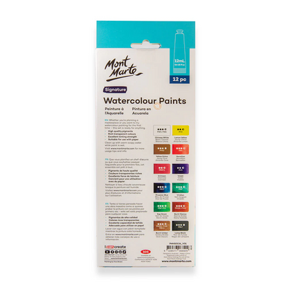 Mont Marte Watercolour Paint Set 12pc x 12ml
