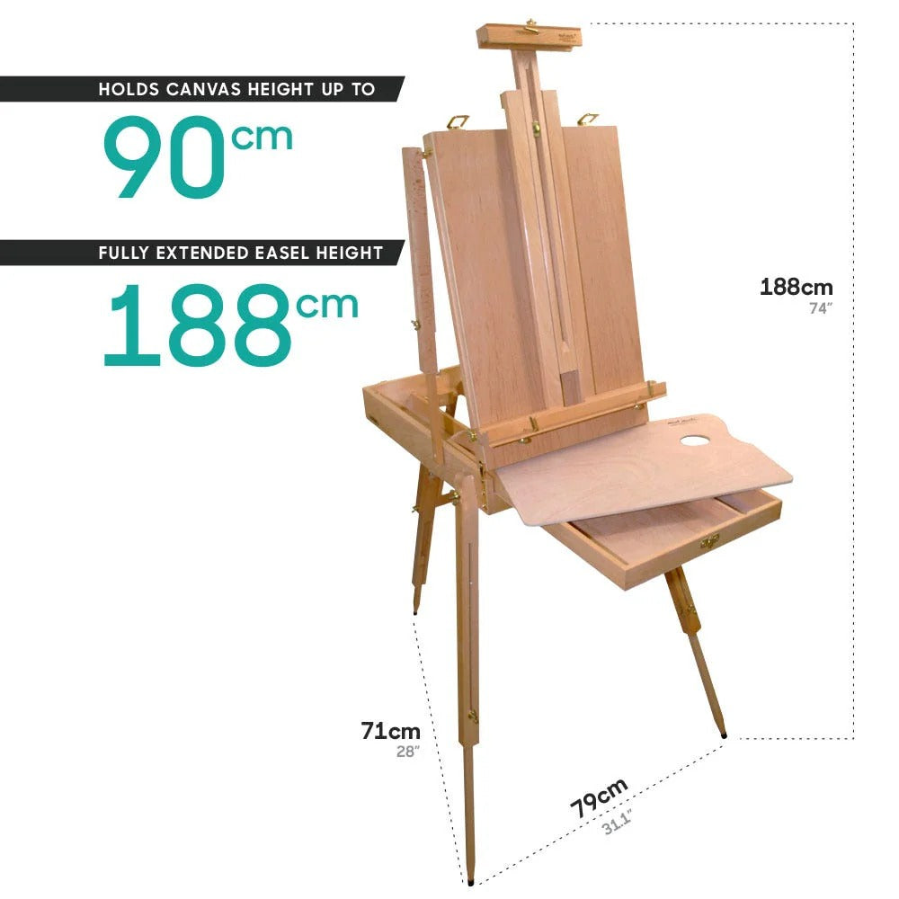 Mont Marte French Box Easel Extra Large Beech