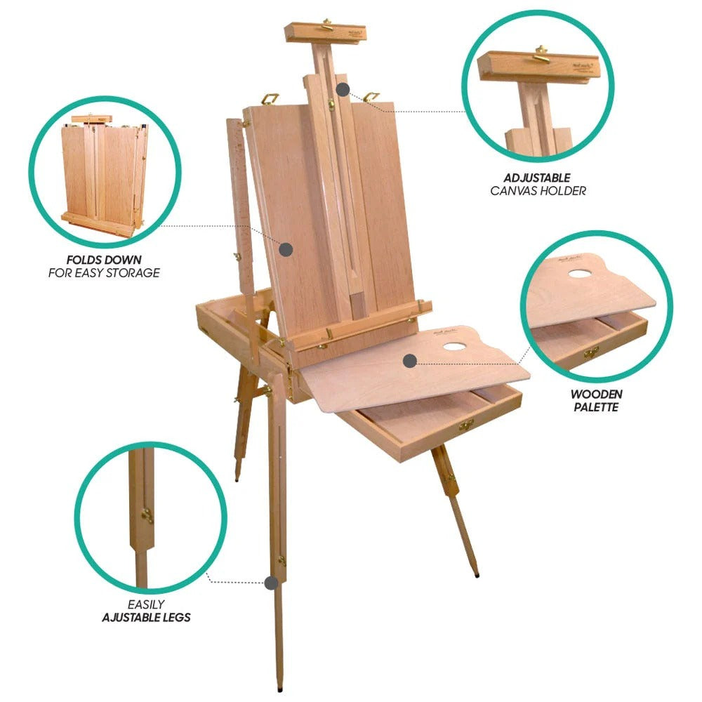 Mont Marte French Box Easel Extra Large Beech