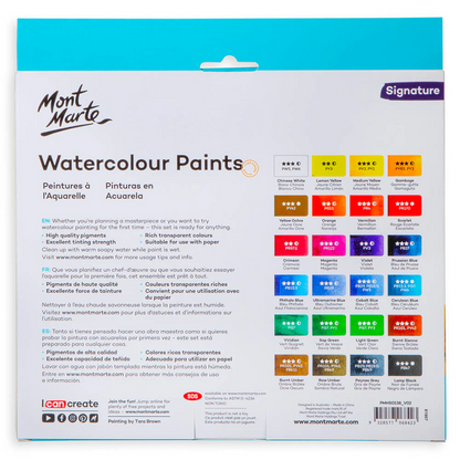 Mont Marte Watercolour Paint Set 24pc x 12ml