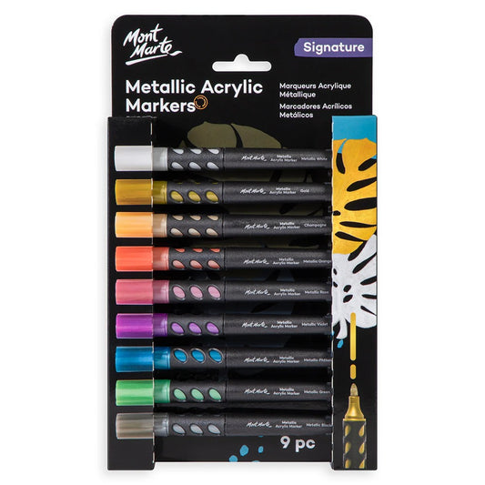 Mont Marte Metallic Acrylic Markers 9pc