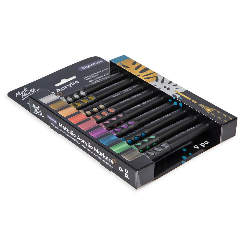 Mont Marte Metallic Acrylic Markers 9pc