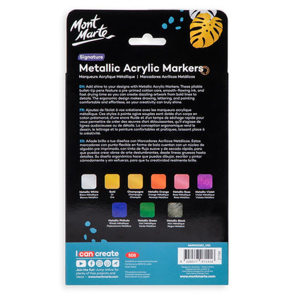 Mont Marte Metallic Acrylic Markers 9pc