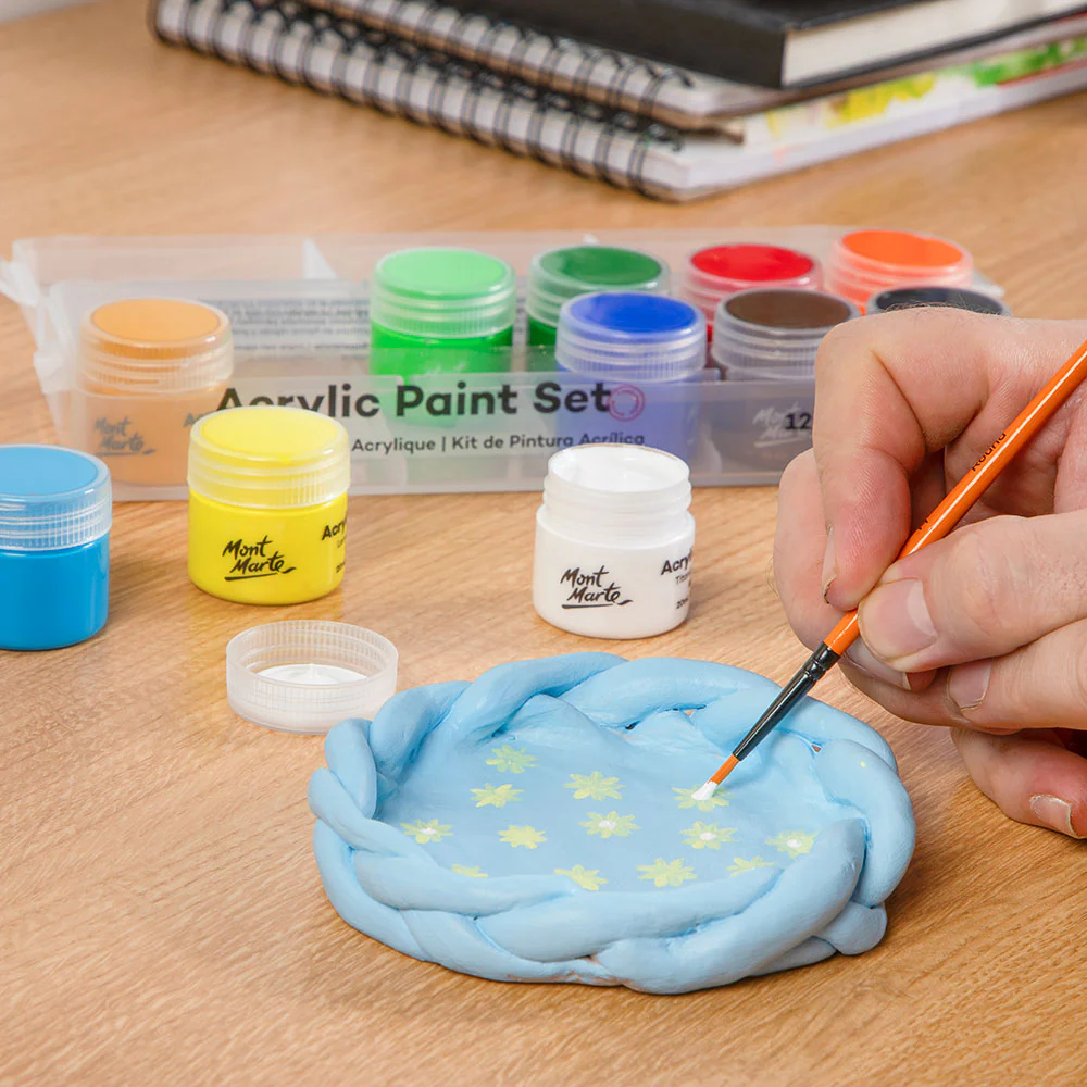 Mont Marte Acrylic Colour Paint Set 12pc x 20ml - Clear Case