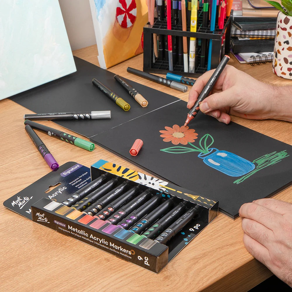 Mont Marte Metallic Acrylic Markers 9pc