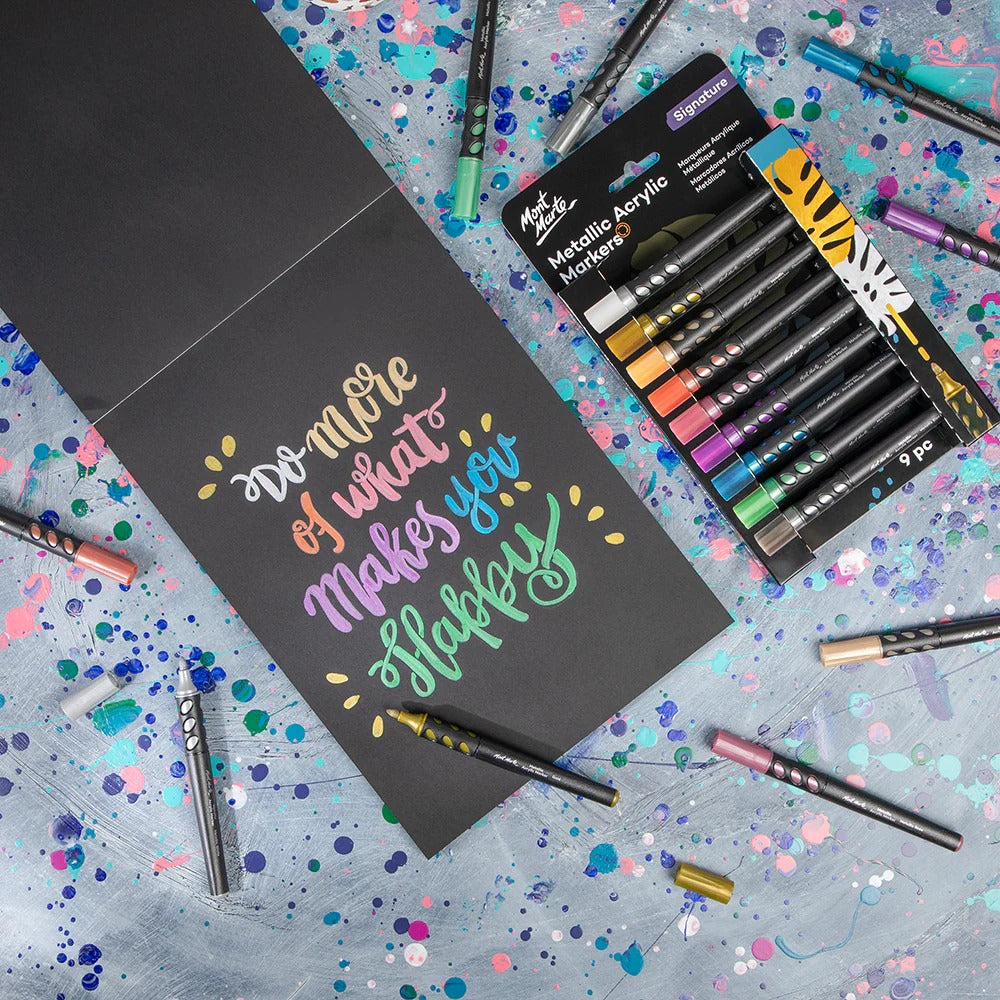 Mont Marte Metallic Acrylic Markers 9pc