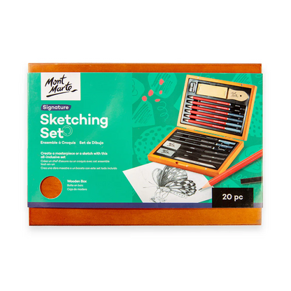 Mont Marte Sketching Set in Wood Box 21pce
