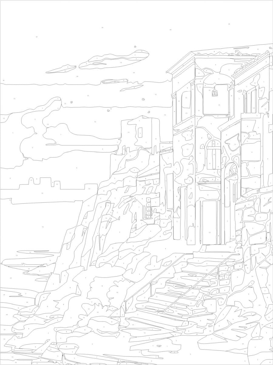 Byron Paint by Numbers Canvas - Ocean View