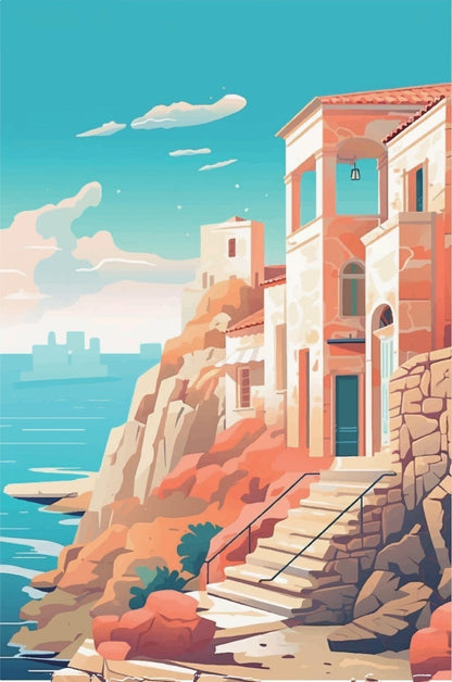 Byron Paint by Numbers Canvas - Ocean View