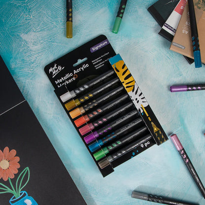 Mont Marte Metallic Acrylic Markers 9pc
