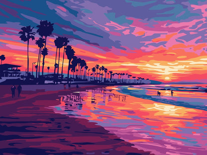 Reeves Paint By Numbers 12x16 inch - Sunset Glow