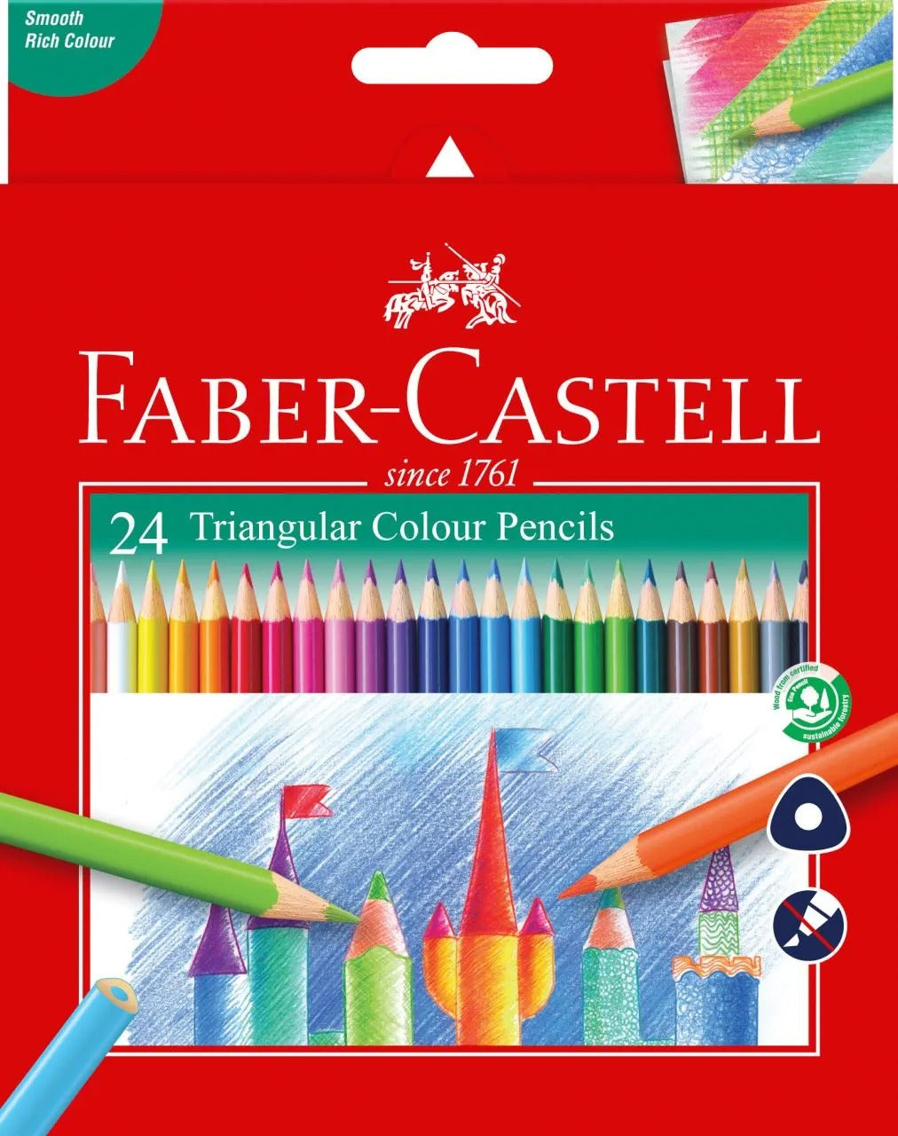 Faber-Castell Tri-Grip Colour Pencils 24 assorted