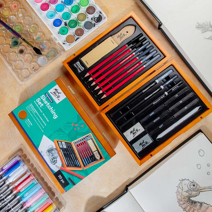 Mont Marte Sketching Set in Wood Box 21pce