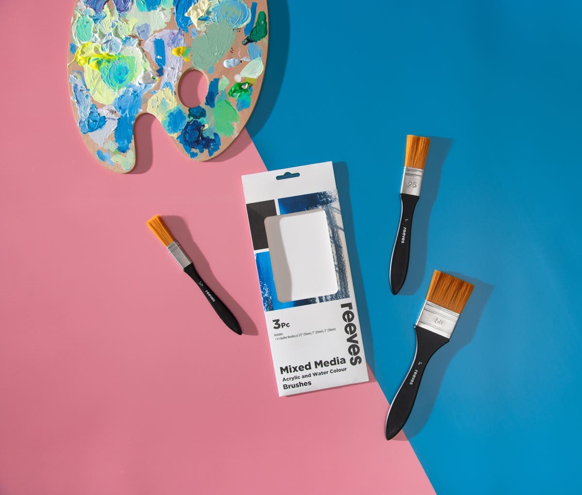 Reeves Mixed Media Brush Syn Spalter Set of 3