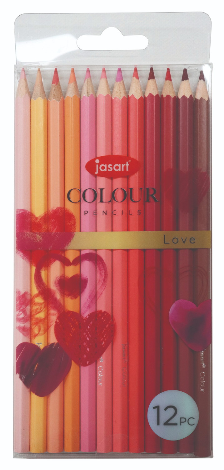 Jasart Coloured Pencil Trend Set of 12 - Love (FSC 100%)
