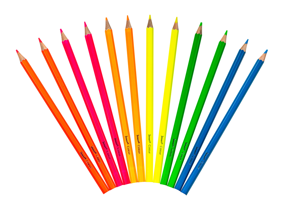 Jasart Coloured Pencil Trend Set of 12 - Neon (FSC 100%)