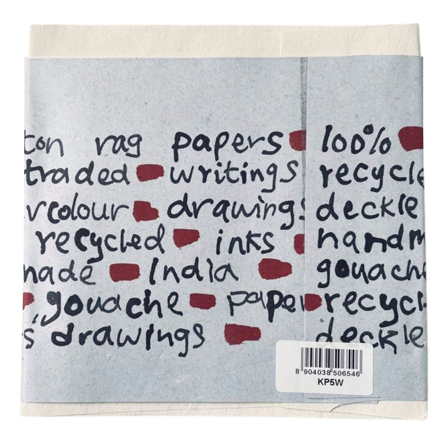 Khadi White Folded Card and Envelopes 15x15cm Pkt of 5 image 4